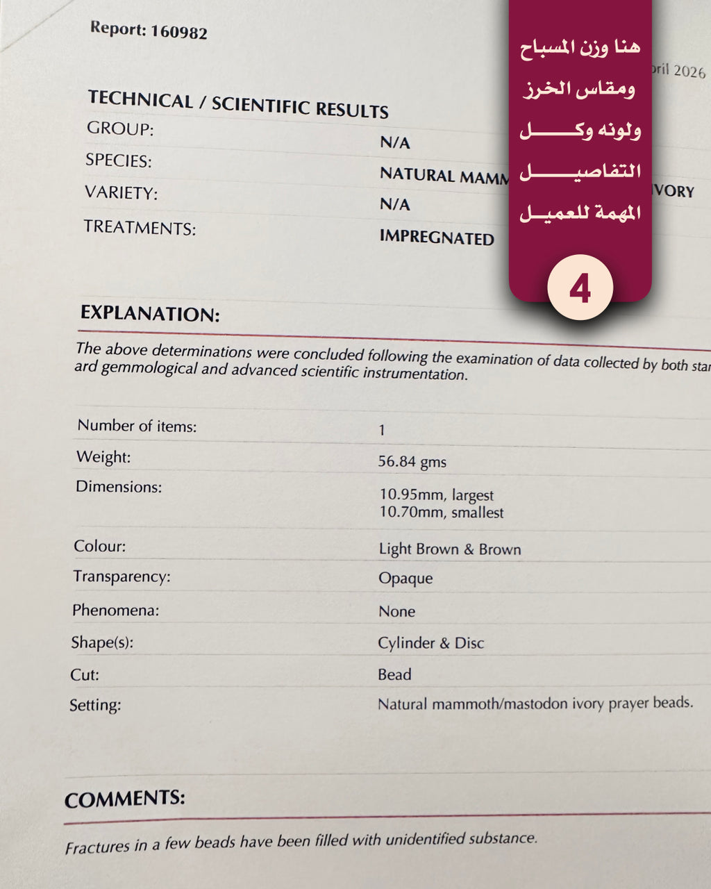 عاج ماموث طبيعي
